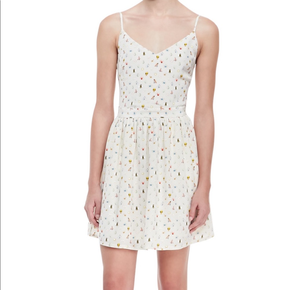 Joie Hudette Silk Bug-Print Sleeveless Dress